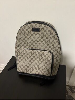 Gucci Beige Monogram Canvas Backpack